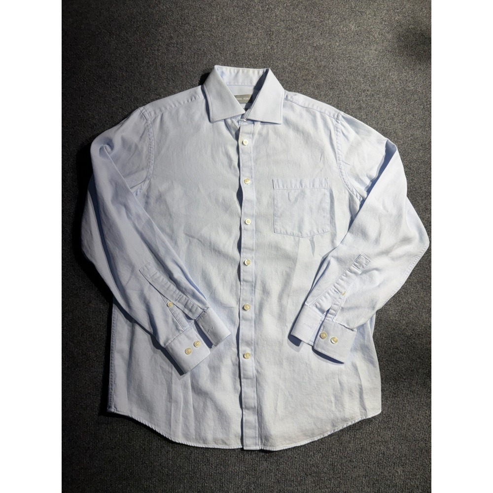 Michael Kors Mens Regular Fit Dress Shirt Light Blue 15-15.5 32/33 M43
